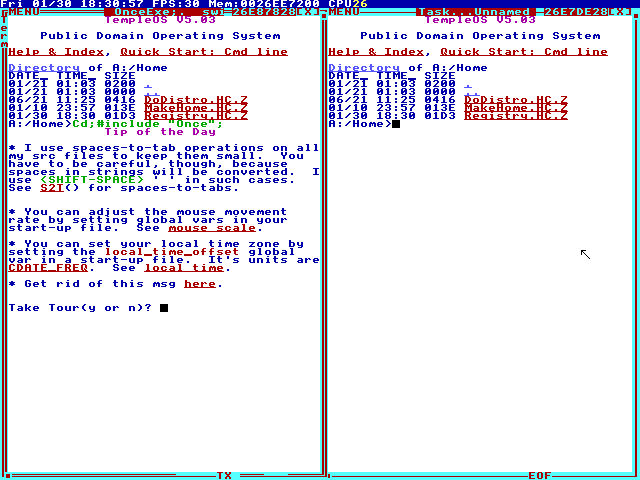 TempleOS running in JSLinux